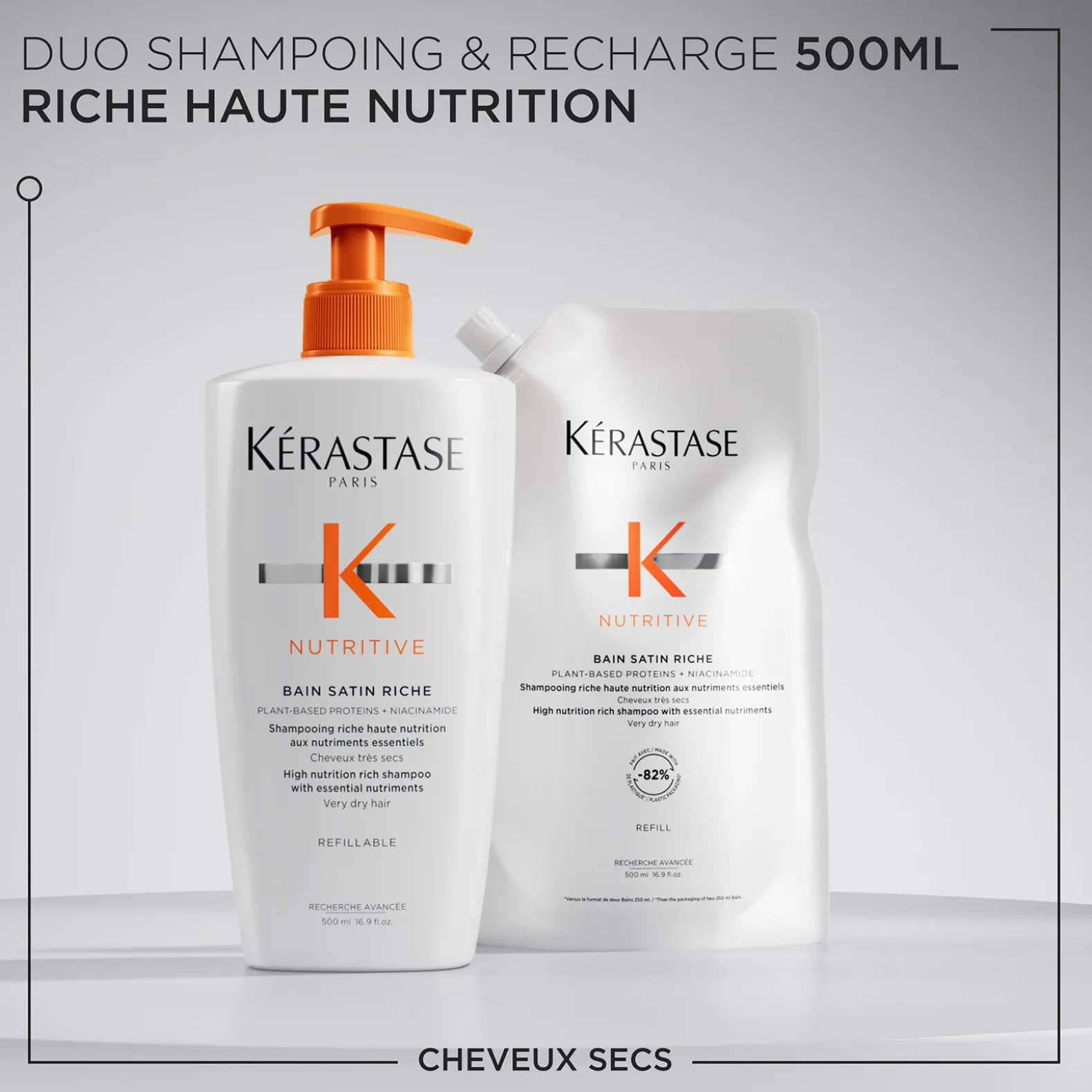 Bain satin riche Nutritive 500 ml rechargeable