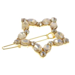 Barrette dorée à strass