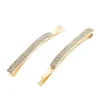 Barrettes dorées 2 rangées de strass x 2