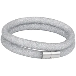Bracelet strass filet double gris