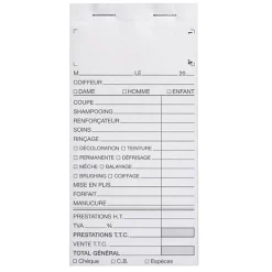 Carnet de caisse avec numéro