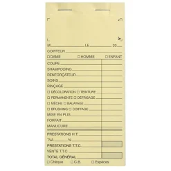 Carnet de caisse avec numéro