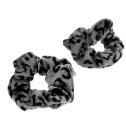 Chouchou léopard x 2 gris