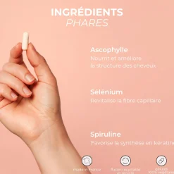 Complément alimentaire complexe spiruline cheveux secs cure 30 jours
