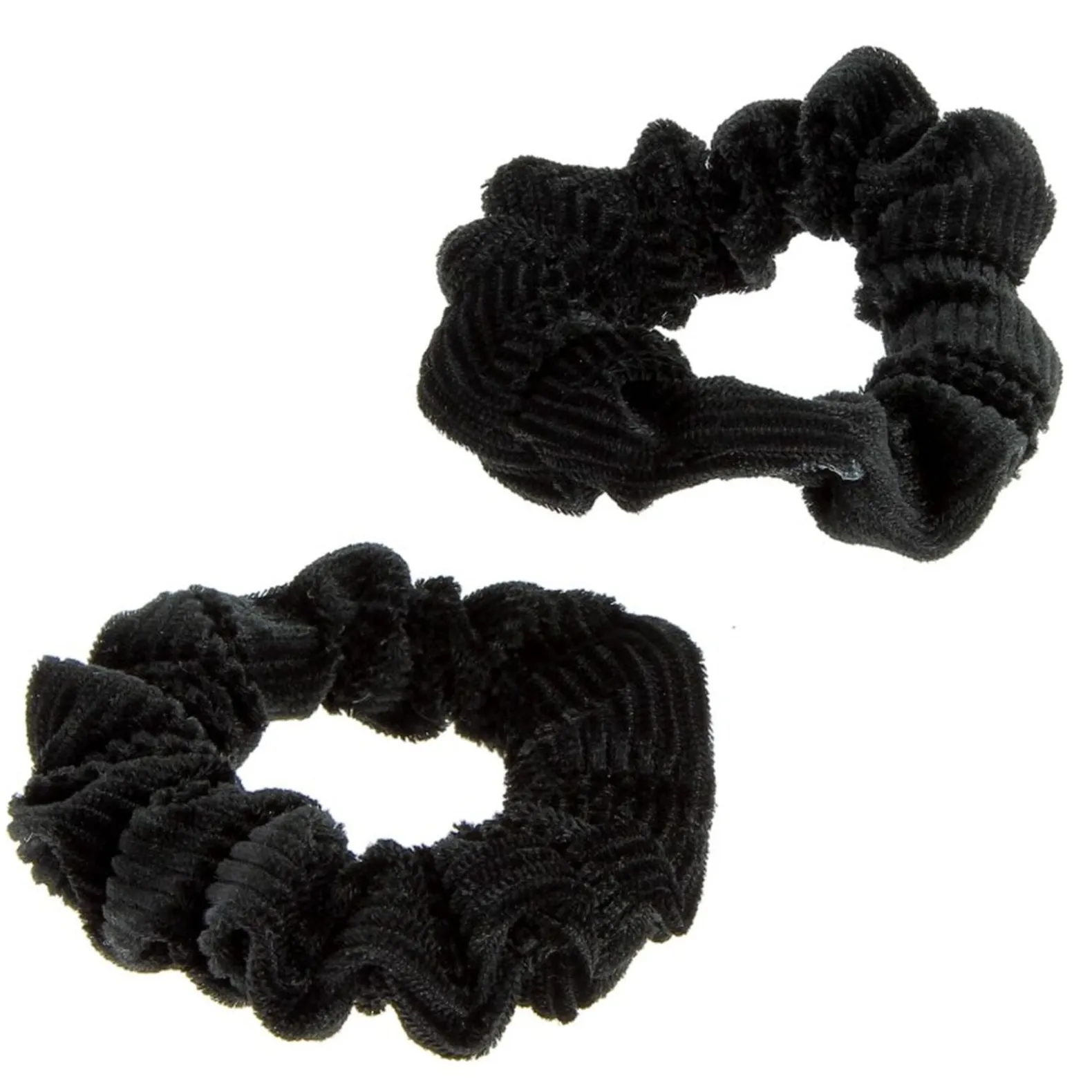 Duo chouchous velours côtelé noir