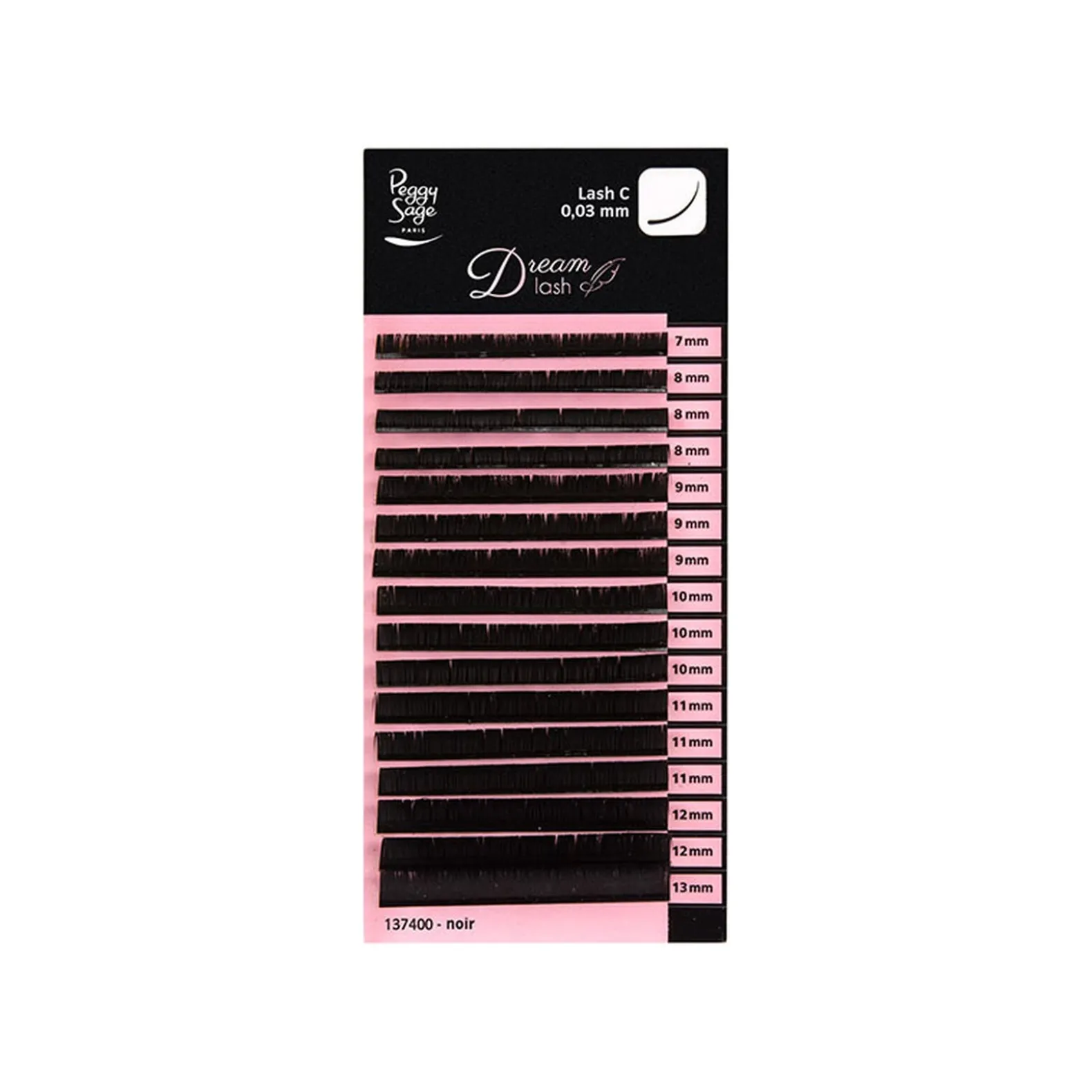 Extension de cils volume russe Courbure Extrême C 0.03 mm