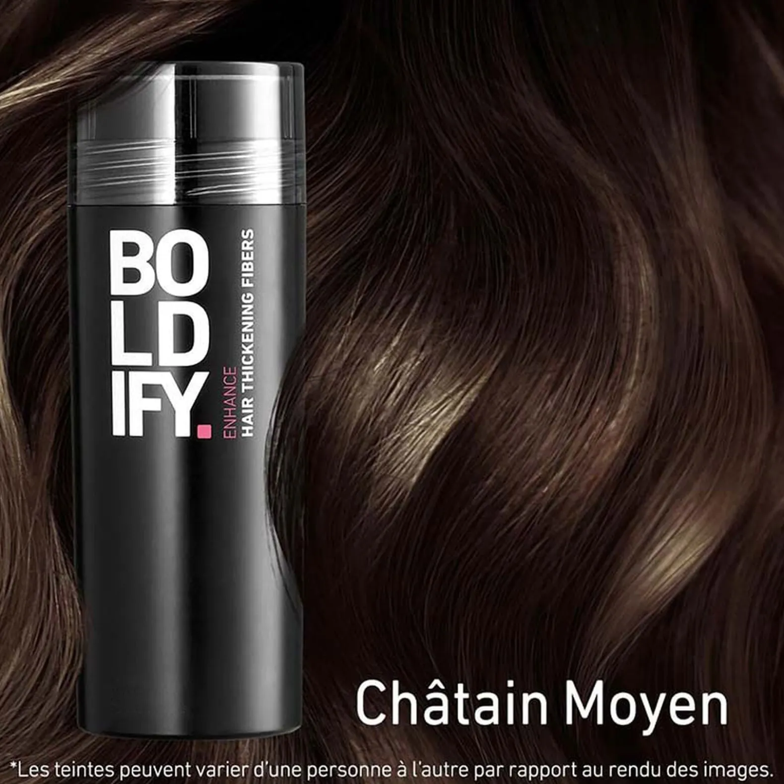 Fibres densifiantes pour cheveux châtain