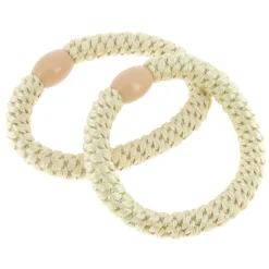 Élastiques tissés sans métal beige