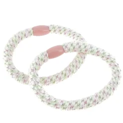 Élastiques tissés sans métal blanc rose