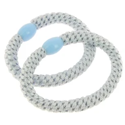 Élastiques tissés sans métal bleu argent