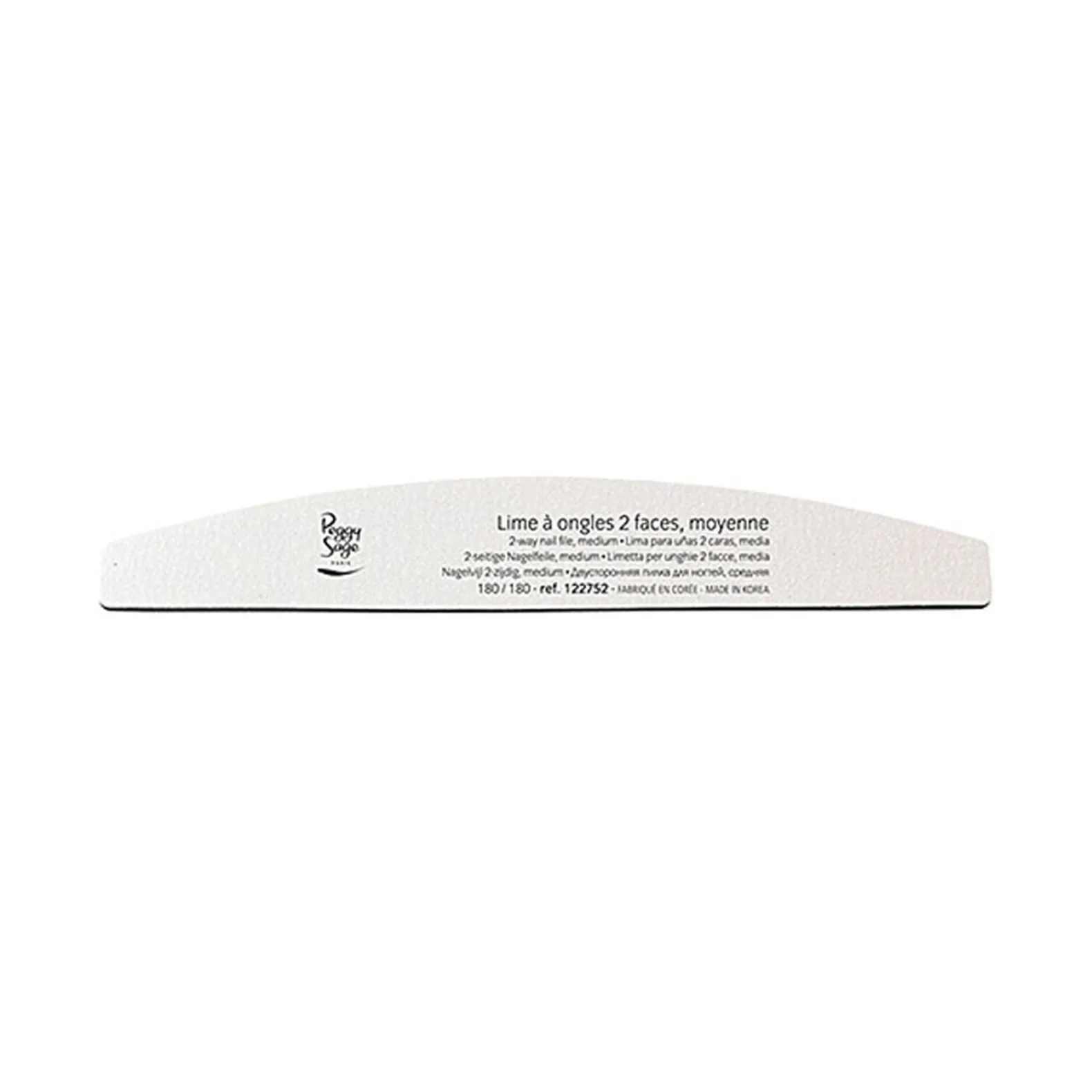 Lime à ongles 2 faces lavable demi-lune 180/180 blanc, pour ongles naturels