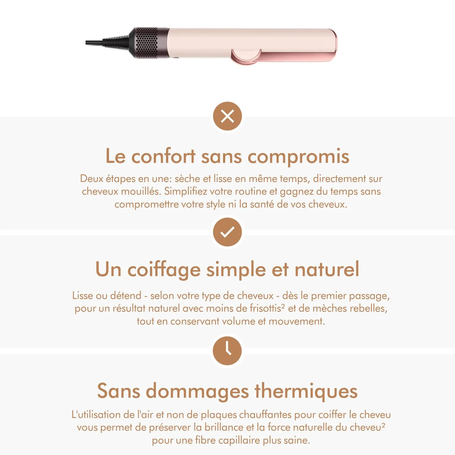 Lisseur séchant Airstrait rose ceramique
