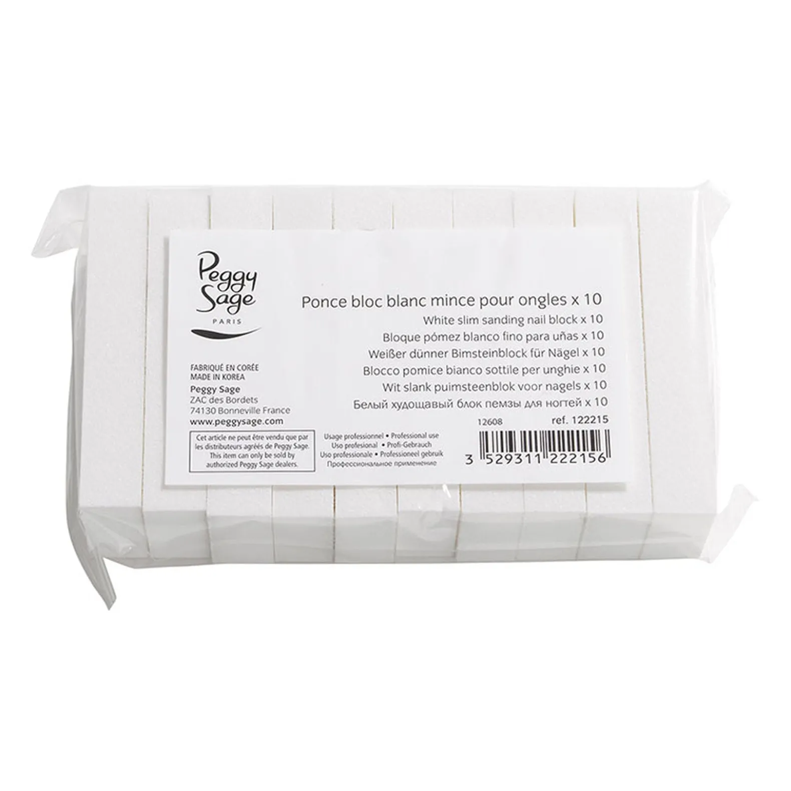 Lot de 10 blocs blancs minces pour ongles