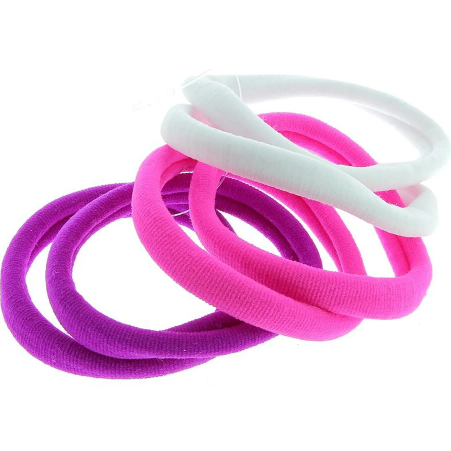 Lot de 6 élastiques XXL en mousse blanc violet et rose
