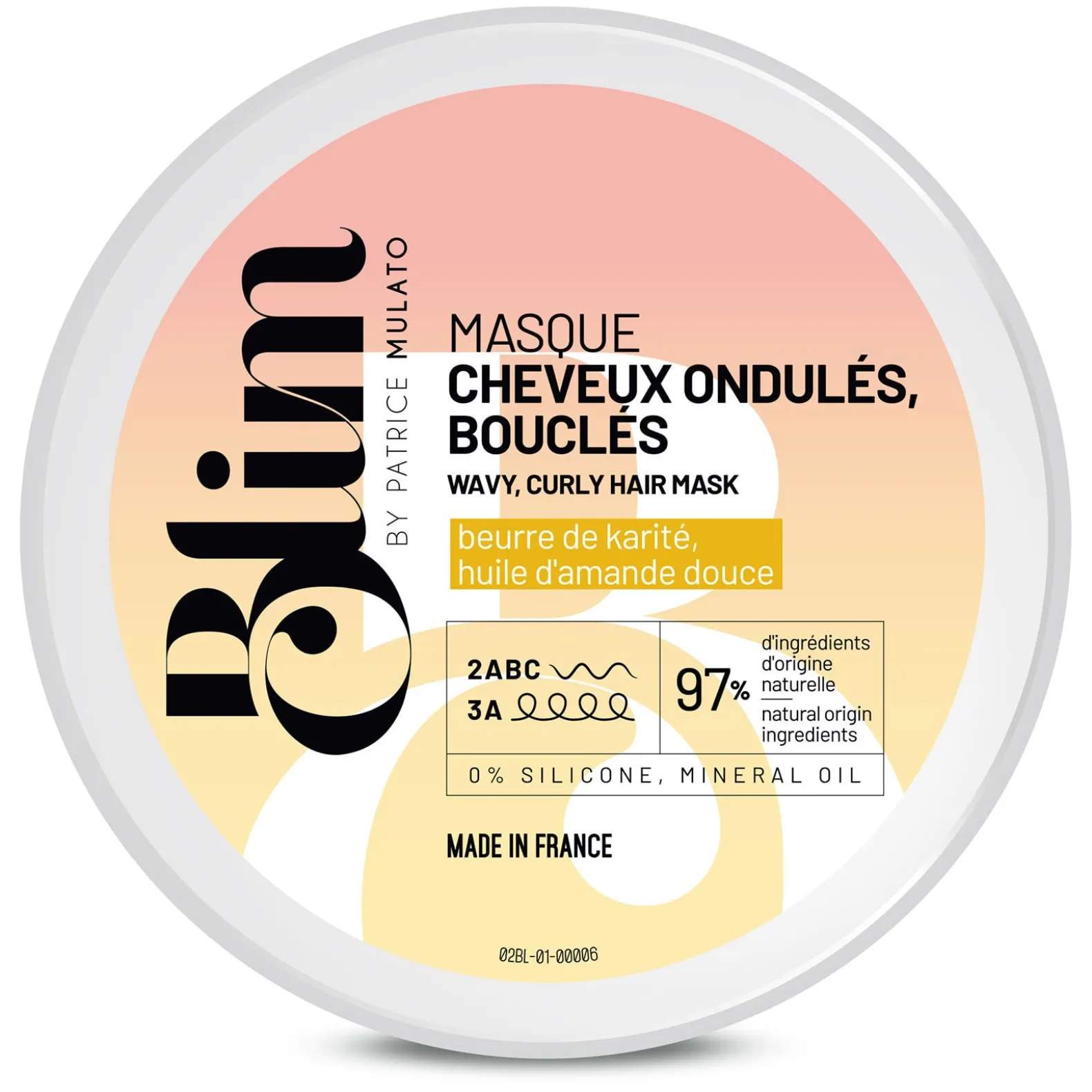 Masque cheveux ondulés, bouclés Blim 200 ml