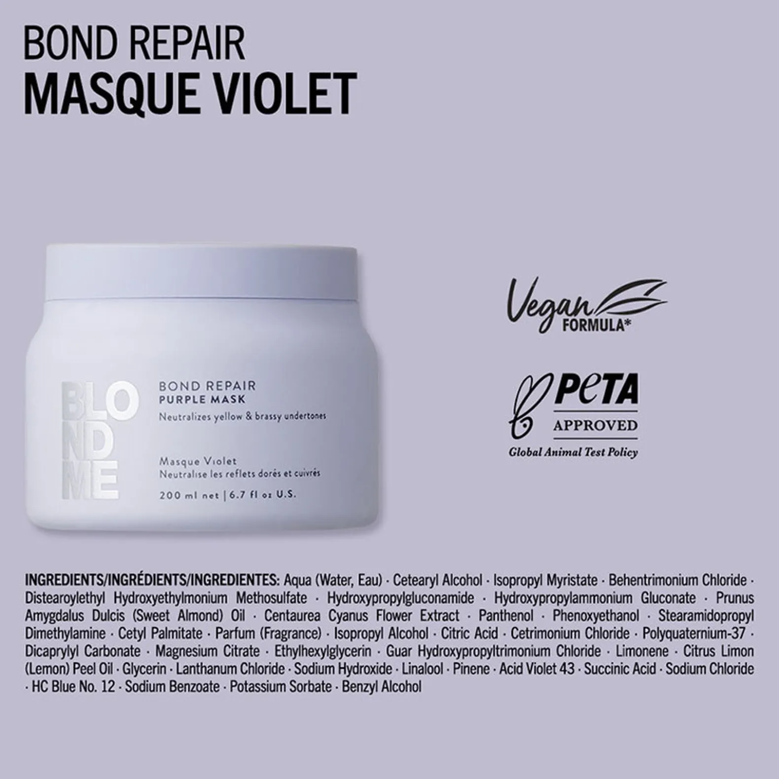 Masque violet Blondme Bond Repair Neutralisant 500ml
