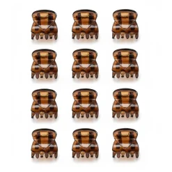 Mini pinces croco marrons 1cm