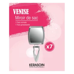 Miroir de sac double face grossissant x 7 Venise