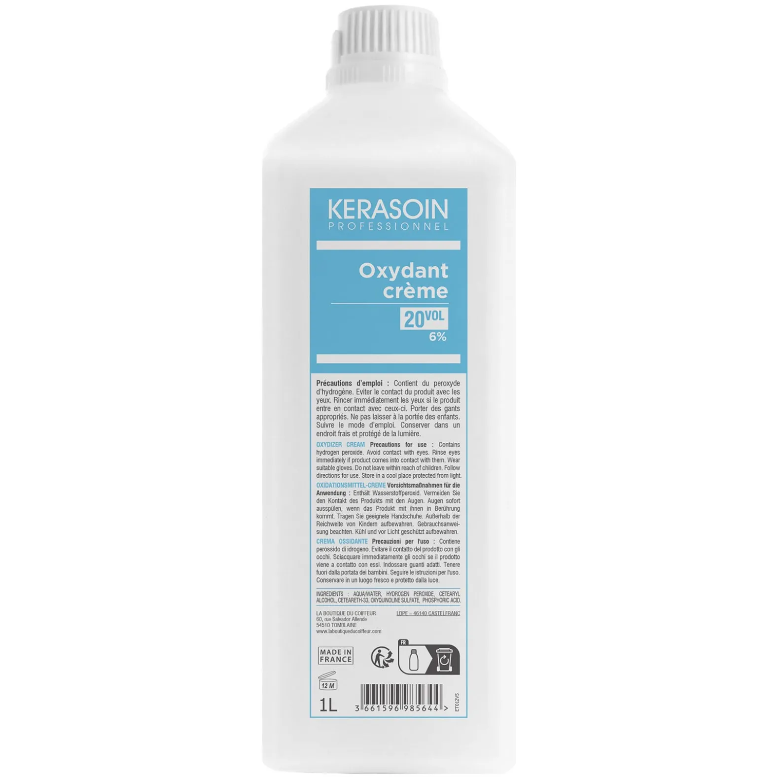 Oxydant crème 20 volumes 6% 1000ml