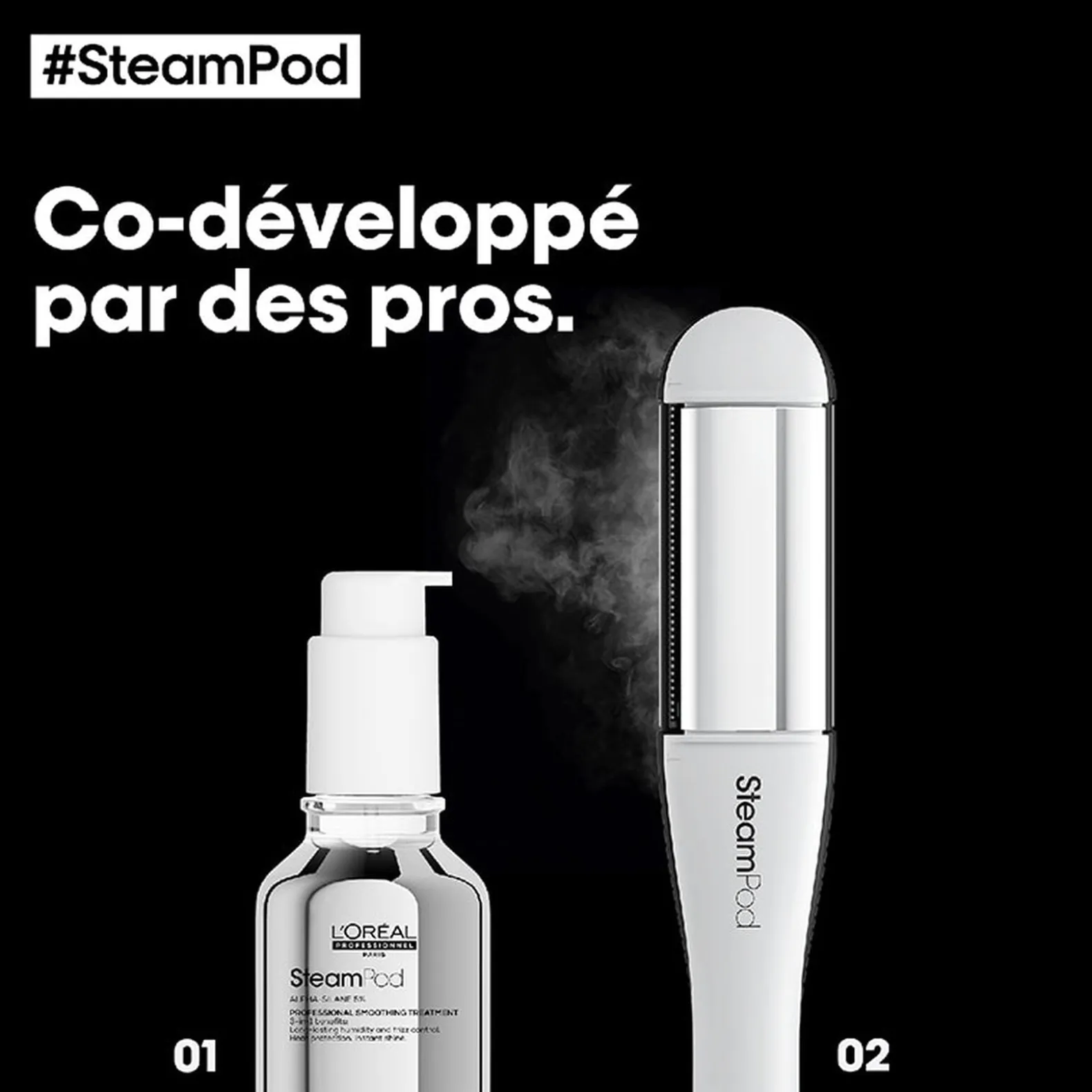 Pack lisseur boucleur SteamPod 4 et soin lissant