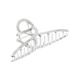 Pince croco métallique infini argent brillant