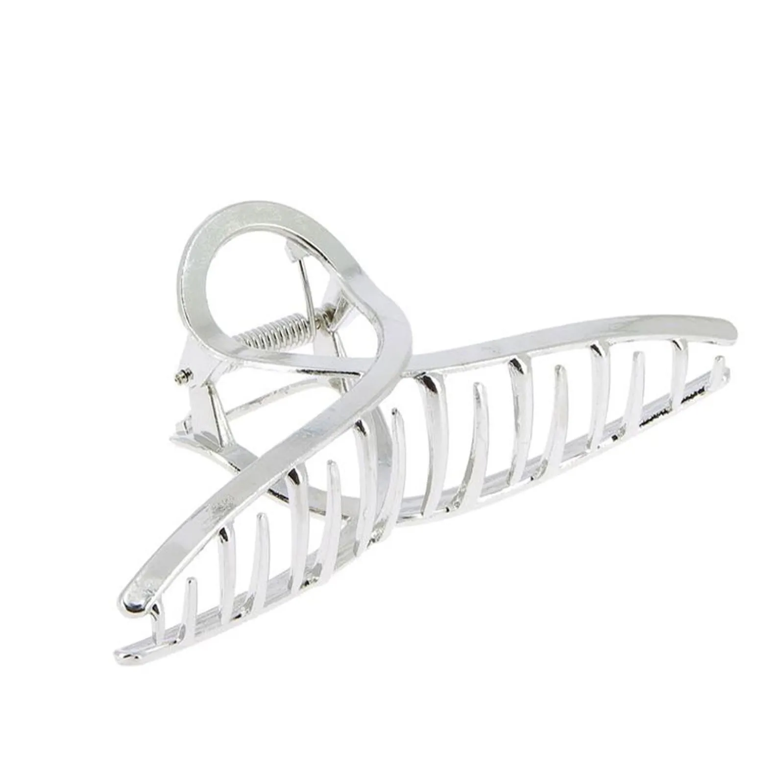 Pince croco métallique infini argent brillant