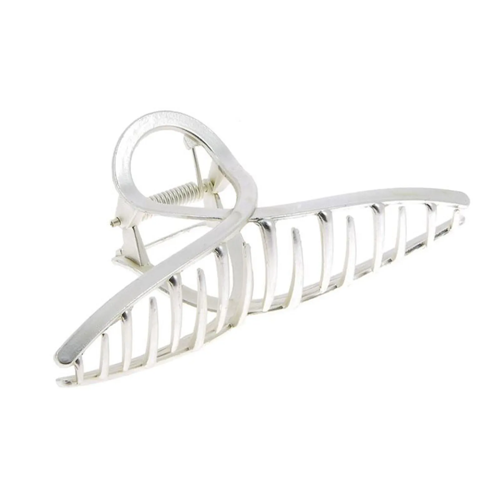 Pince croco métallique infini argent mat