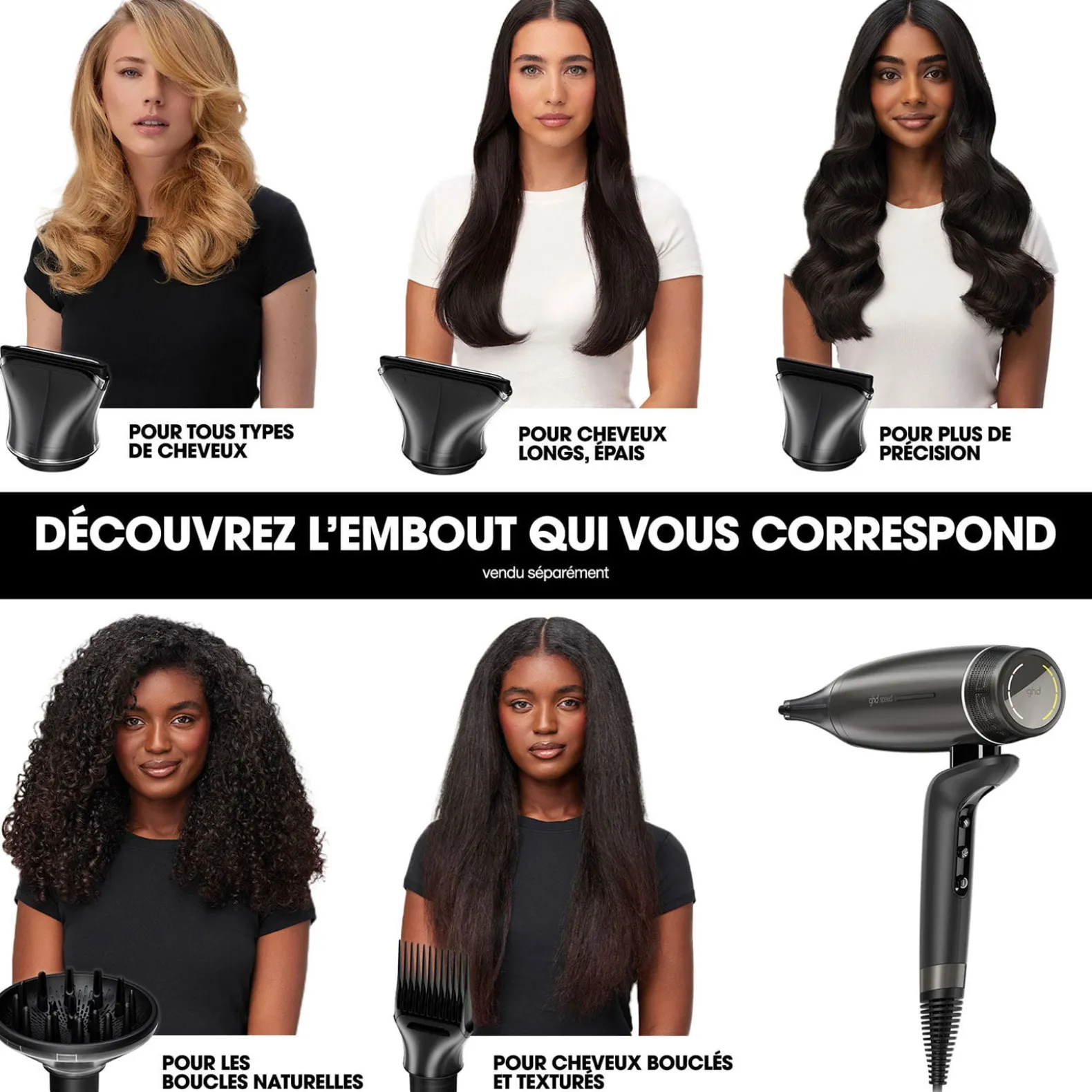 Sèche cheveux Speed avec trousse et spray volume noir mat