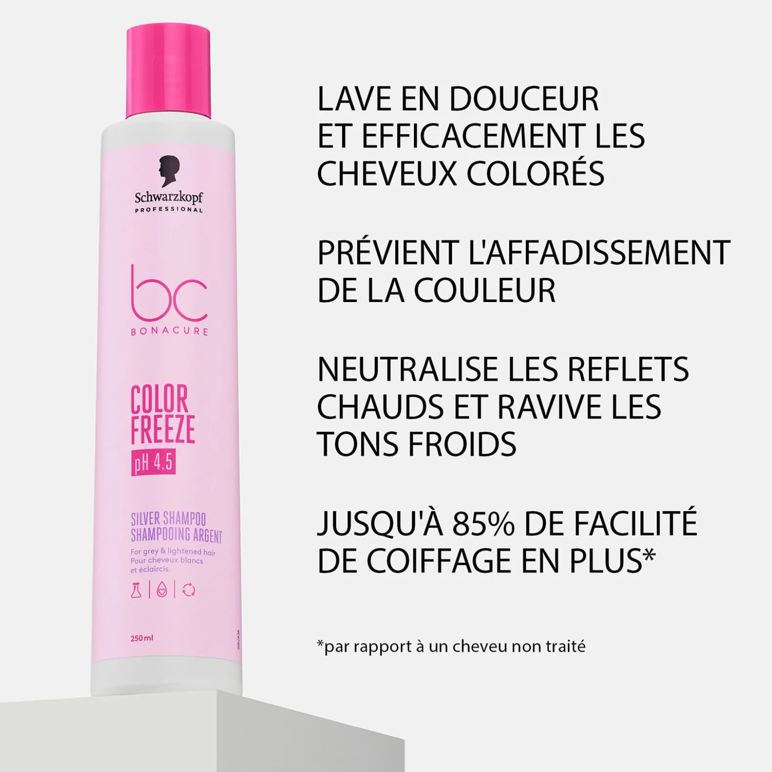 Shampooing argent pour cheveux gris et blancs BC Color Freeze Silver 1000ml