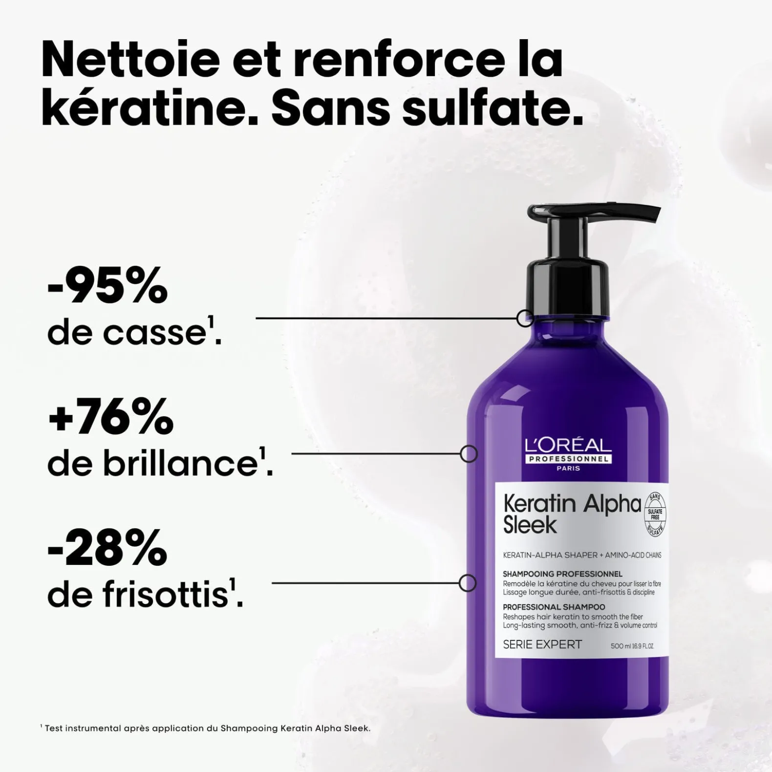 Shampooing disciplinant Keratin Alpha Sleek 500 ml