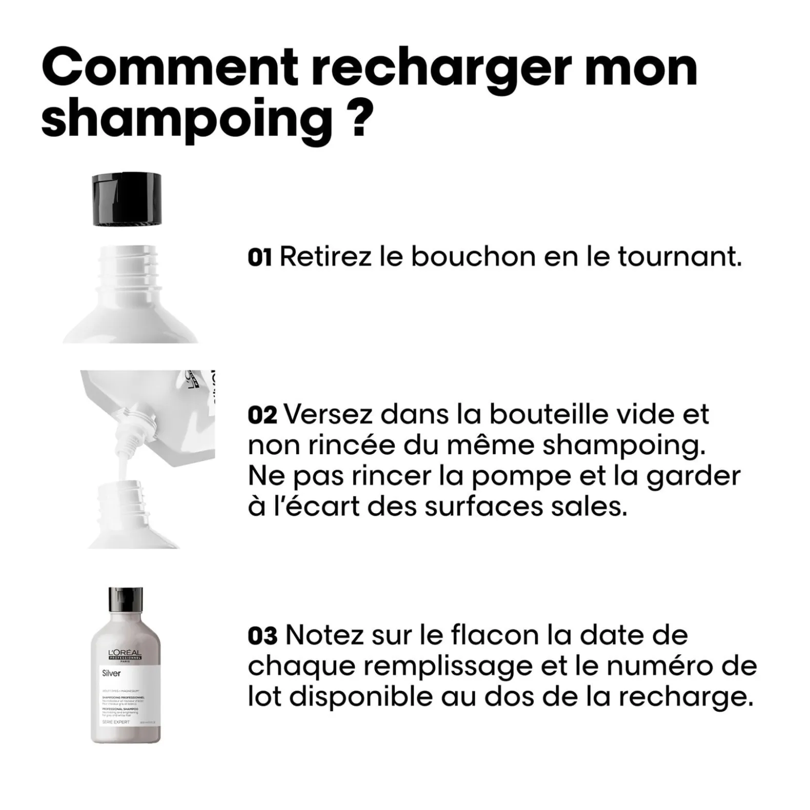 Shampooing déjaunissant Silver recharge 500ml