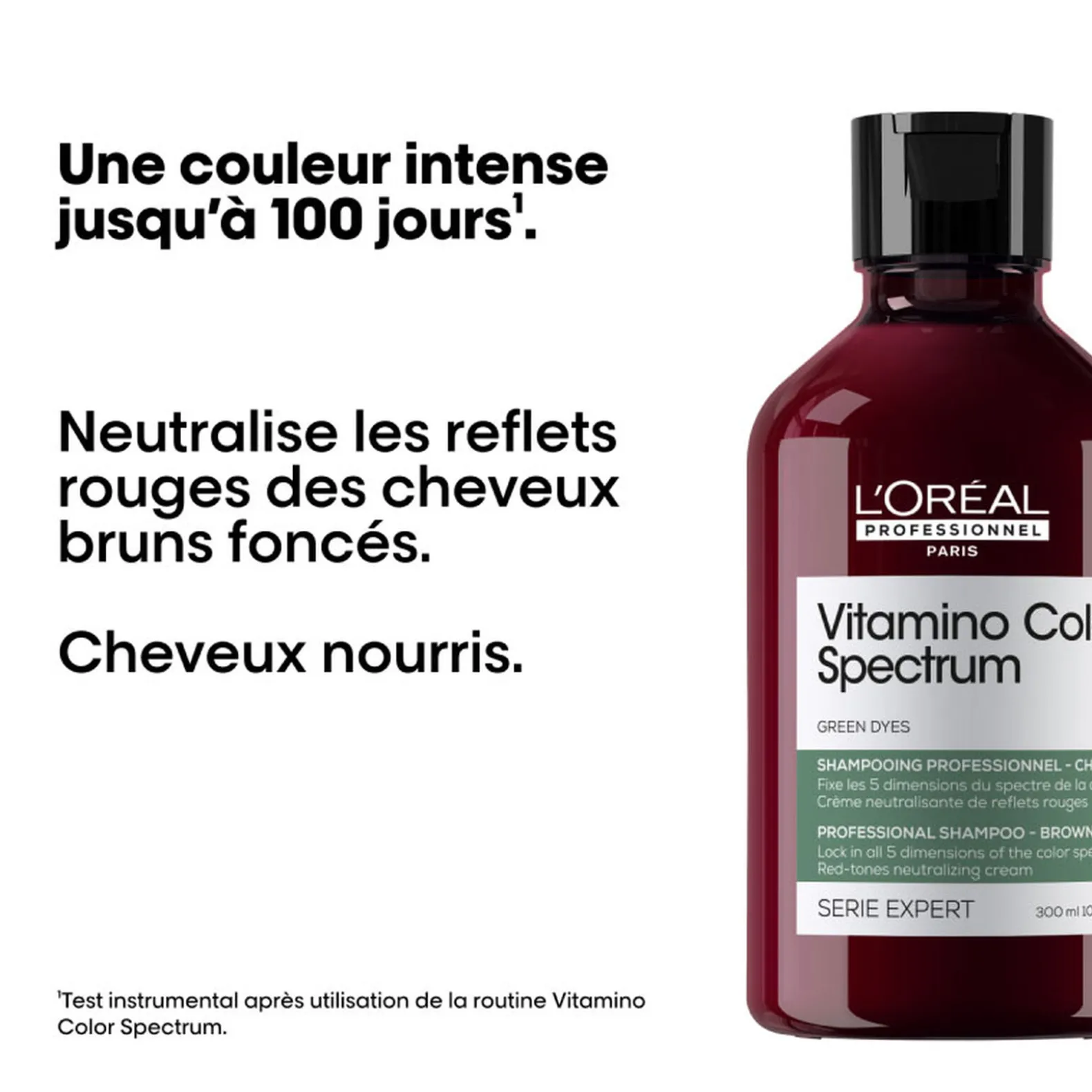 Shampooing neutralisant Vitamino Color Spectrum vert, anti-rouge