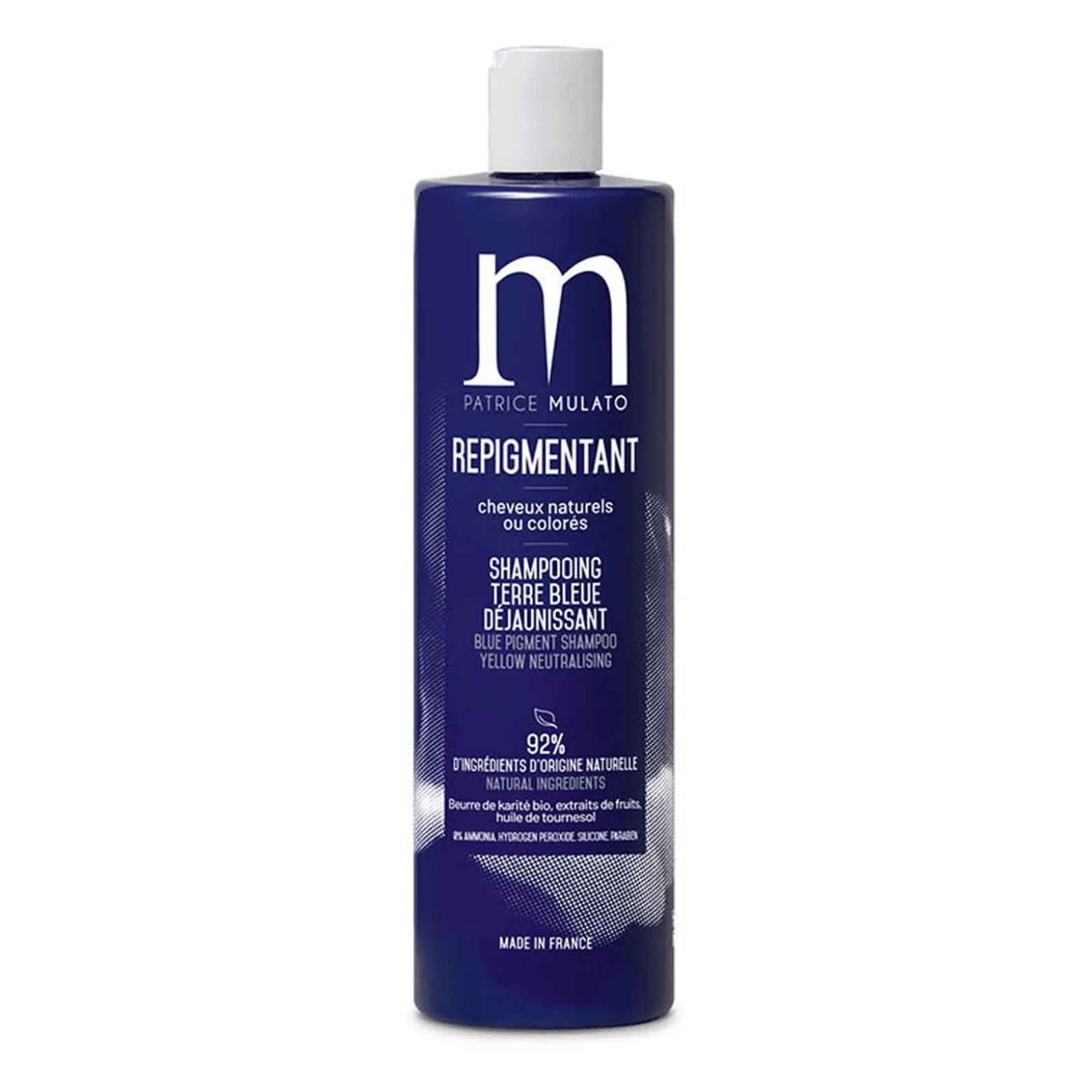 Shampooing repigmentant terre bleue