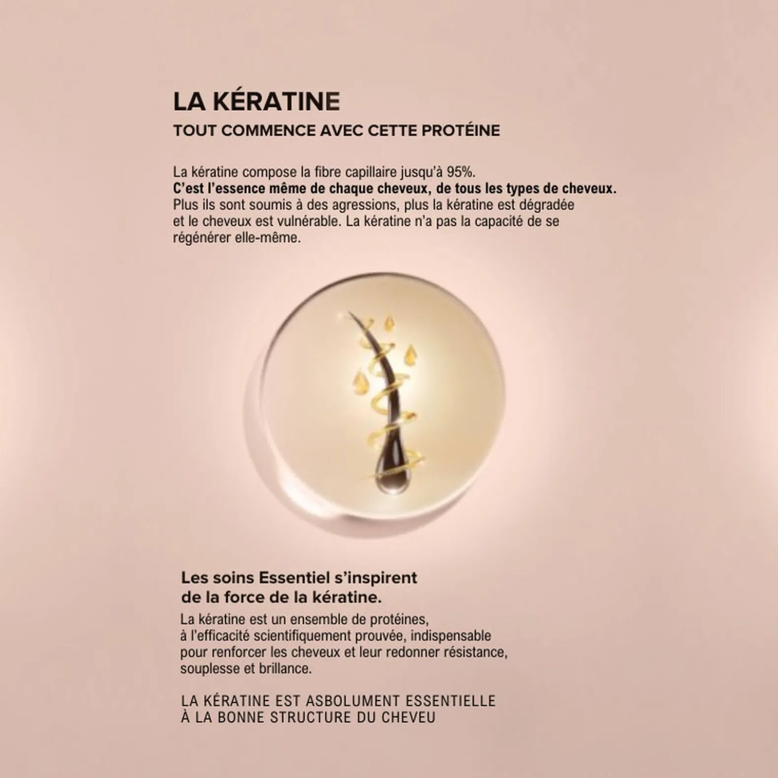 Shampooing réparateur Essentiel Keratin