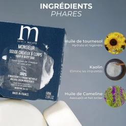 Shampooing solide cheveux et corps Monsieur
