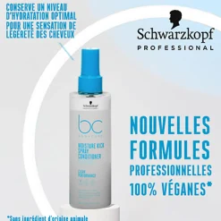 Spray-baume hydratant cheveux normaux à secs ou bouclés BC Moisture Kick 200ml