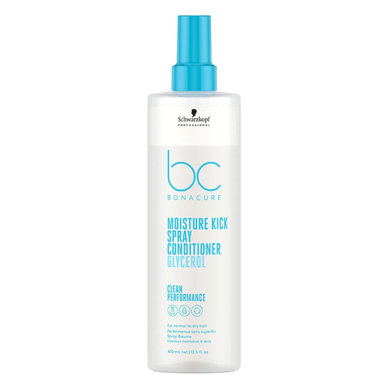 Spray-baume hydratant cheveux normaux à secs ou bouclés BC Moisture Kick 400ml