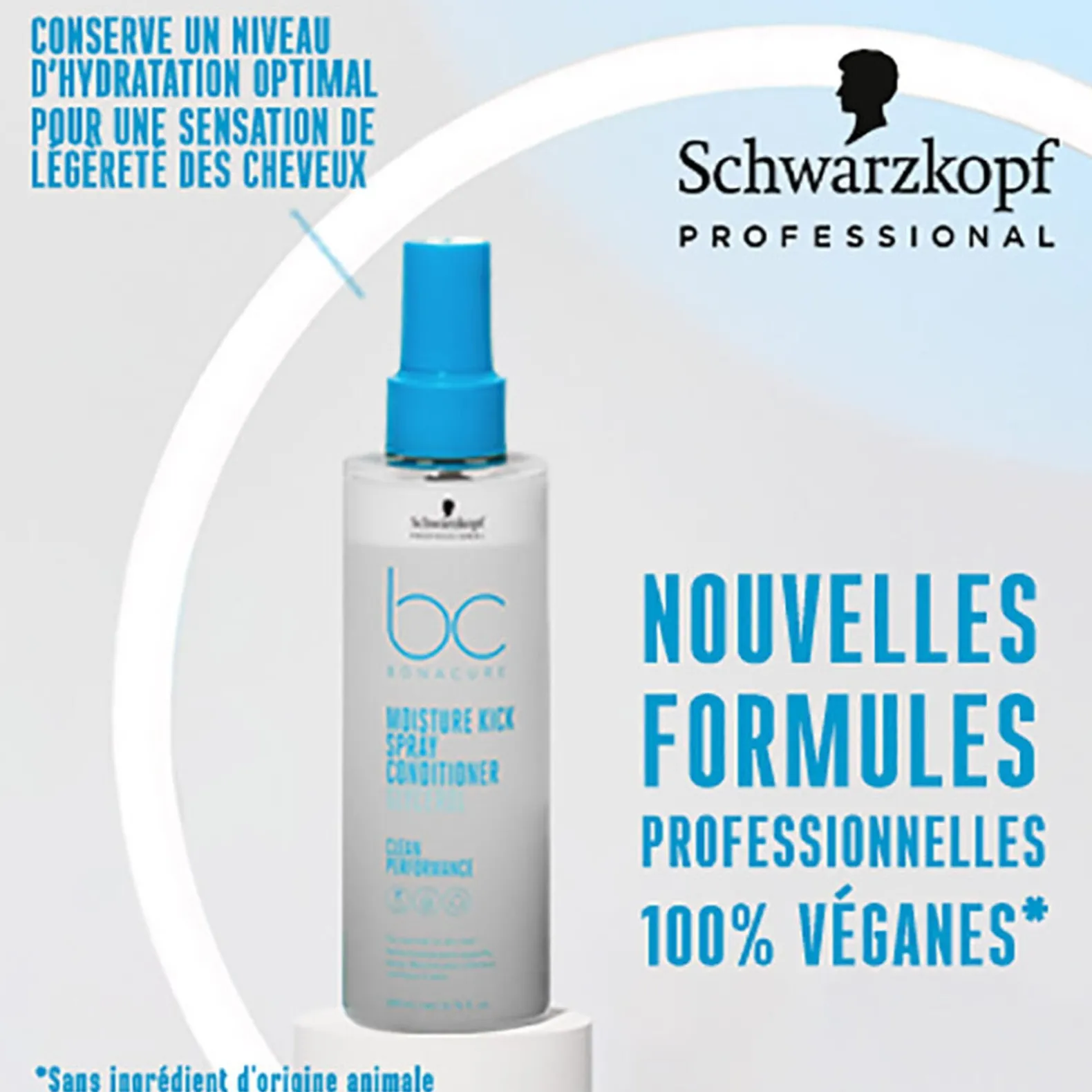 Spray-baume hydratant cheveux normaux à secs ou bouclés BC Moisture Kick 400ml