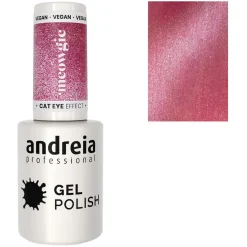 Vernis semi permanent Cat Eye Effect argentées avec reflets roses